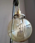 8" Clear Glass Globe, 4 Inch Fitter Size - Pendant Lamp Shade, Vintage Lighting. Fixed Price $38.49.