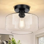 Sunrider Industrial Semi-flush Mount Ceiling Light Fixture, Seeded Glass Lamp.... Fixed Price $81.88.