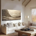 Brown Wall Decor Abstract Art Gold Line Painting Living Room Decora.... Fixed Price $147.48.