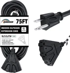 Honderson 3-outlets Indoor Outdoor Extension Cord Weatherproof, Ul Listed, 16 Ga. Fixed Price $60.95.