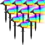 Welalo Solar Color Changing Spot Lights Outdoor, 10 Pack, Multicolor. Fixed Price $108.73.