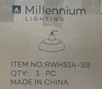 Millennium Lighting Rwhs14-sb 1-light 15" Warehouse Shade - Satin Black *read*. Fixed Price $29.99.