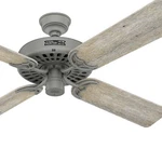 Hunter Fan 52 Inch Casual Matte Silver Ceiling With Pull Chain And 5 Blades. Fixed Price $257.99.