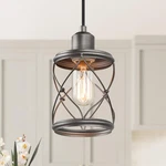 Log Barn Farmhouse Cage Pendant Light Fixtures, Mini Rustic Industrial Hangin.... Fixed Price $40.76.