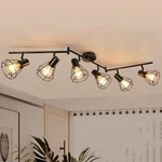 Hibay 6-light Track Lighting, Directional Rotatable Ceiling Light Fixture, Black. Fixed Price $87.39.
