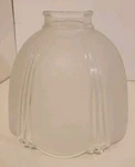 Minka Vtg Glass Frosted Ribbed Lamp Shade 5" Tall 6" Wide 2 1/8" Top. Fixed Price $12.95.