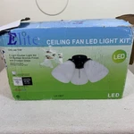 3-light White Ceiling Fan Shades Led Light Kit In Box. Fixed Price $12.00.