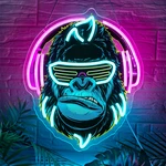 Zidoni Headphones Gorilla Neon Sign Dimmable Kong Led Light For Wall. Fixed Price $53.78.