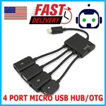 Micro Usb Charging Otg Hub Splitter Cable For Smart Phone Android Tablet 4 In 1. Fixed Price $7.95.