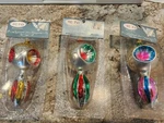 Colombia Glitter Triple Indents Teardrop Finial Glass Christmas Ornament 3 Lot. Fixed Price $71.99.