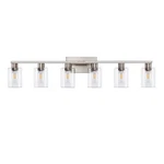 Sopeas 6-light 42" Bathroom Vanity Light Fixture, Brushed Nickel, Clear Glass. Fixed Price $148.66.