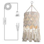 Bioaqua Boho Macrame Pendant Light Shade Handmade Hanging Lamp Fixture. Fixed Price $53.62.