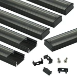 6pack 3.3ft/1m Led Channel Black Aluminum U Shape Strip With Transpa. Fixed Price $37.56.