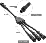 5 Core Pin Small Size Ip68 Y Shape 1 Male-divided-3 Female Spillter Connctor B. Fixed Price $26.88.