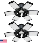 Meiqils 2pack 160w Garage Led Light - 16000lm 61 Multi-position Panels 6500k. Fixed Price $43.21.