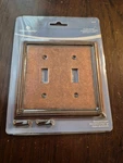 Brainerd Sponged Copper Ruston Double Switch Wall Plate. Fixed Price $10.00.
