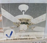 Vtg Smc Ceiling Fan 52" White Polished Brass Dual Hanging System Dc52vw New Nos. Fixed Price $174.99.