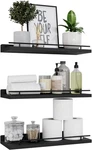 Wopitues Floating Shelves With Black Metal Guardrail, 15.7 Inch,. Fixed Price $37.41.