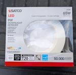 Satco S11801 5-6" Led Downlight Retrofit, 9w, Dimmable, 90 , Color Selectable. Fixed Price $7.00.