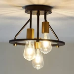 Qgiytp Industrial Semi Flush Mount Ceiling Light, 3-light Matte Black. Fixed Price $77.77.