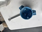 Ceiling Fan Box Round Blue 4 Dia X 3 Depth Bh525h. Fixed Price $5.00.