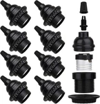 Zevnico 8 Pack E26 E27 Light Sockets, Black Medium Screw Base With Shade Ring.... Fixed Price $19.29.