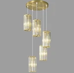Zhllmq Gold Pendant Lighting Modern Light Mini Crystal Chandeliers 5-light. Fixed Price $103.70.