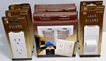 Designer Wall Plate Set White Allure Taymac Lot Of 15 Duplex + Toggle Switch. Fixed Price $41.10.