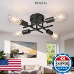 Phaosio 4-light Semi Flush Mount Ceiling Light Fixture, Black Sputnik Modern Far. Fixed Price $24.94.