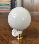 Preowned Nos Vintage 40mm White Ceramic Globe Ball Lamp Finial. Fixed Price $25.00.