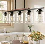 Vonluce Dining Room Light Fixture Over Table, 5-light Kitchen Island Lighting.... Fixed Price $84.69.