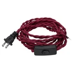 Uxcell 15ft 18/2 Cloth Covered Lamp Cord With Plug, Vintage Electrical Claret. Fixed Price $24.24.