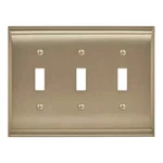 Amerock Gold 3-gang 3-toggle Wall Plate (1-pack). Fixed Price $8.99.