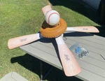 Vintage Hunter 44" Baseball Ceiling Fan W/ Light Reversible Blades. Fixed Price $34.97.