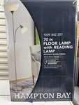 Hampton Bay 70 Floor Lamp Brushed Nickel Mother Daughter Plastic Shade. Fixed Price $44.99.