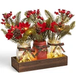 3 Pcs Mason Jar Centerpiece Decorations For Christmas Table Decor Farmhouse C.... Fixed Price $44.77.