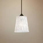 Besa Nico 4 3 1/2"w Bronze Glitter Stone Glass Mini Pendant. Fixed Price $378.00.