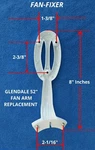 Hampton Bay 52" Glendale White Ceiling Fan Blade Arm Replacement Bracket Ag524. Fixed Price $19.95.