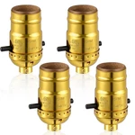 Lamp Socket 4 Pack Ul Listed E26 Threaded Base Push On/off Gold. Fixed Price $17.17.