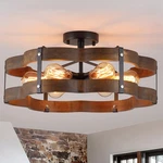 Rkucsr 6-light Rustic Farmhouse Wood Flush Mount Ceiling Light Fixture 20 Inch. Fixed Price $196.18.