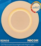 Nicor 5/6" Led Recessed Retrofit Downlight Night Light Cct Selectable Rdn56. Fixed Price $9.00.