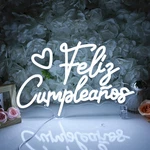Planzo Feliz Cumplea Os Led Neon Sign Light Spinish Happy Birthday Heart Wall Si. Fixed Price $59.53.