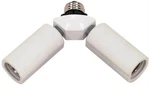 Satco 77607 Medium Base Fully Adjustable Head 2-light Socket Adapter 3-1/4 In.. Fixed Price $19.07.