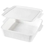 Dizada Casserole Dish For Oven With Lid, 10'' Square Baking Dish, White. Fixed Price $63.29.
