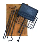 Battlbox Bushcraft Swivel Grill Set W/ Waxed Canvas Carrying Case. Fixed Price $89.95.