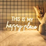 Neon Lights For Wall Decor - This Is My Happy Place Signs Teen Girls.... Fixed Price $41.16.