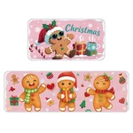 2 Pcs Christmas Gingerbread Man Kitchen Rugs Set Pink Mats 16x29+16x47 Inch. Fixed Price $28.67.