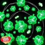 Turnmeon Green Shamrock Led String Lights 14ft 40 Leds Battery Operated Lucky.... Fixed Price $20.00.