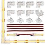 8mm 2 Pin Fcob Cob Led Strip Light Connector Kit, 8pcs Transparent L-shaped C.... Fixed Price $15.76.