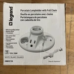 Legrand White Lampholder With Outlet And Pull Chain 288cc18 - Open Box. Fixed Price $7.49.